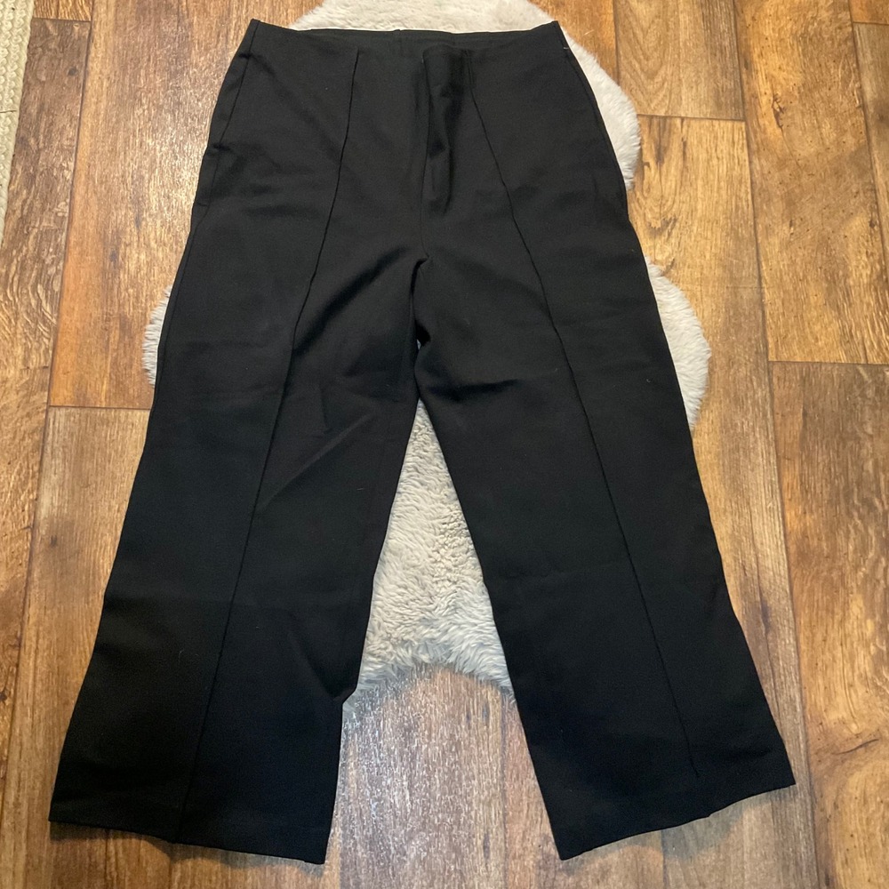 Rafaella Wide Leg Crop Size Large Stretch Pull On Trousers‎ New Without Tags